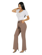 Load image into Gallery viewer, Knit Crepe High Rise Wide Leg Pant with Patch Pocket and Belt
