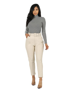 Vegan Pull On Self Belted Trouser Pant