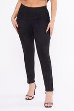 Load image into Gallery viewer, Seamed Suede Skinny Legging
