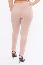 Load image into Gallery viewer, Seamed Suede Skinny Legging
