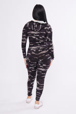 Load image into Gallery viewer, Drawstring Camouflage Hoodie Matching Set
