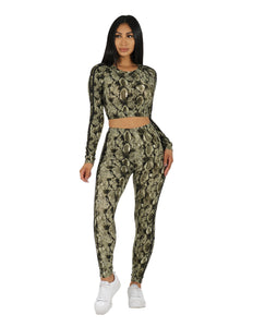 Slayer Two Piece Snake Print Leggings Set