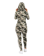 Load image into Gallery viewer, Zip It Up Camo Print Tracksuit  Hoodie and Leggings Set
