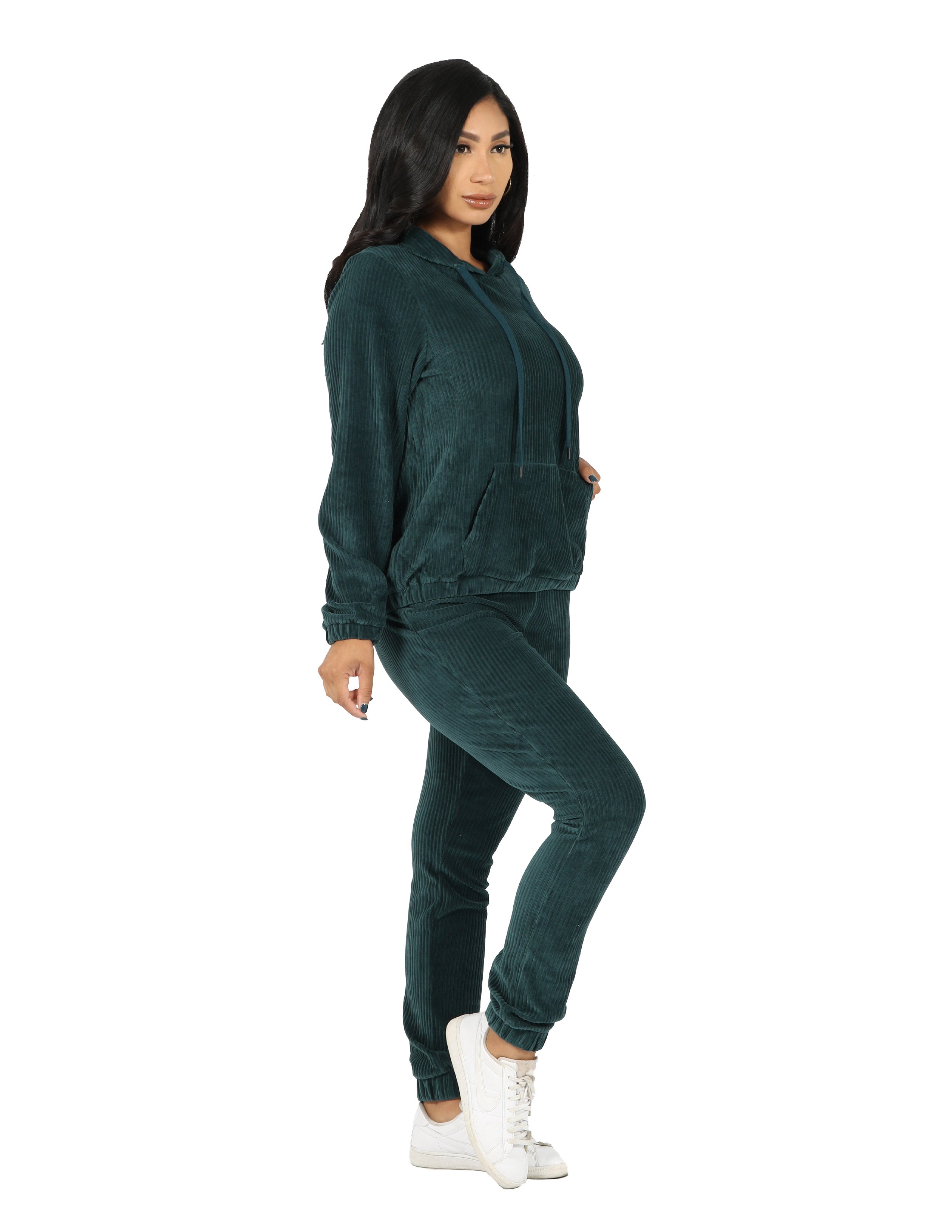 Active Rib Hoodie and Jogger Set