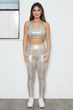 Load image into Gallery viewer, Active Set Foil Snake Skin Tank Top and Leggings
