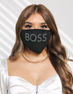 Load image into Gallery viewer, Bling Wording Boss Face Mask
