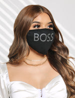 Load image into Gallery viewer, Bling Wording Boss Face Mask
