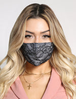 Load image into Gallery viewer, Black Lace Face Mask
