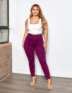 Super High Rise Seamed Yoke Crop Skinny