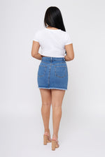 Load image into Gallery viewer, Keep It Real Denim Mini Skirt
