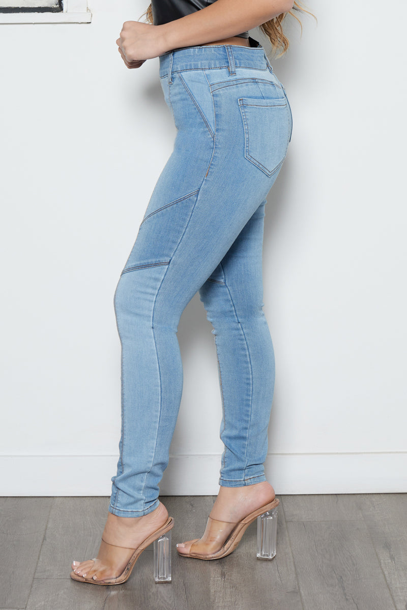 Color Blocked Bombshell Pull On  Jean